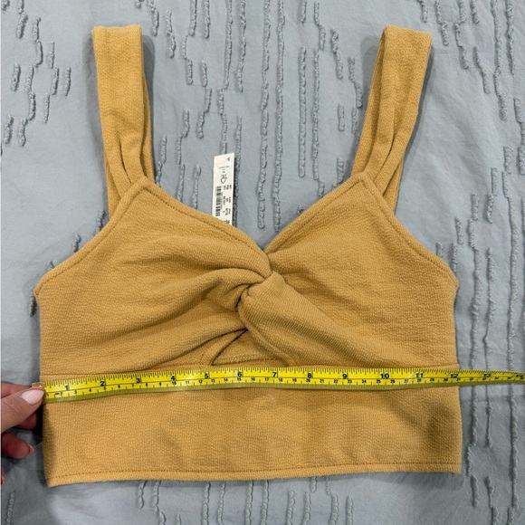 Madewell Women's Tan Twist-Front Cut Out Crop Top Small NWT - Picture 5 of 8